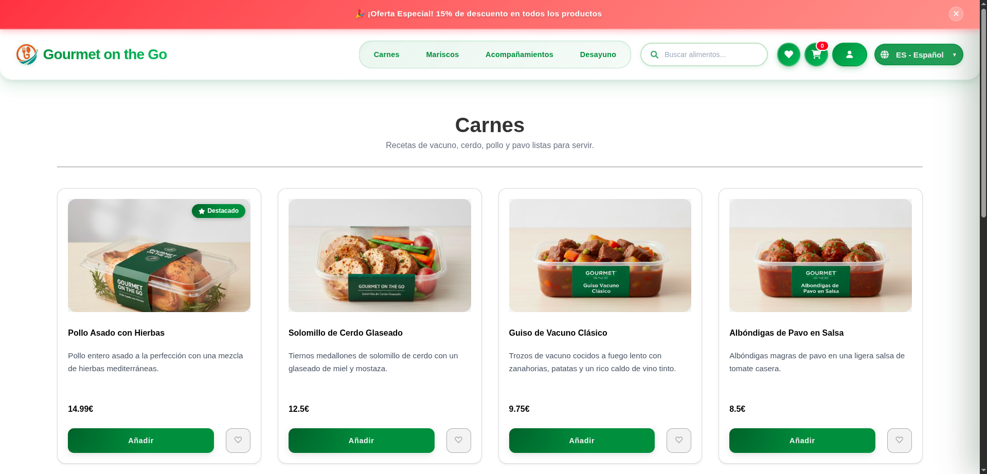 E-Commerce (Gourmet on the Go)